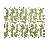 JAM Paper Papa Gold Script Floral Adhesive