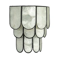 Hello Honey® Black Finish Laminated Capiz Tiered Wall Sconce