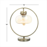 Gold Metal Contemporary Accent Lamp 14" x 8" x 15"