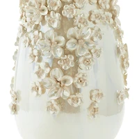 Cream Ceramic Farmhouse Vase, 16" x 9" x 9"