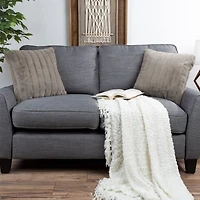 Hastings Home Gray Faux Rabbit Fur Pillows, 2ct.