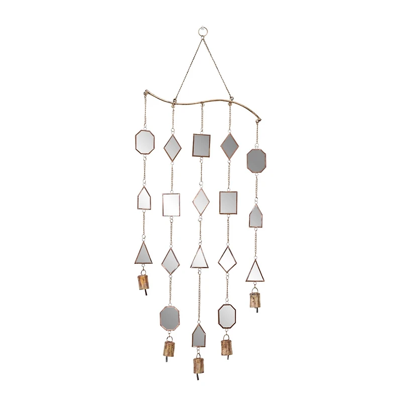 The Novogratz 32" Brown Metal Eclectic Mirror Wind Chime