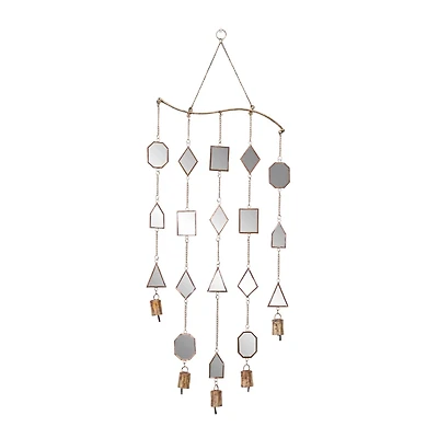 The Novogratz 32" Brown Metal Eclectic Mirror Wind Chime
