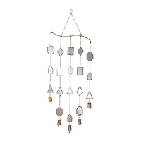 The Novogratz 32" Brown Metal Eclectic Mirror Wind Chime