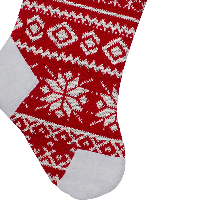 21.5" Alpine Chic Knit Snowflake Stocking