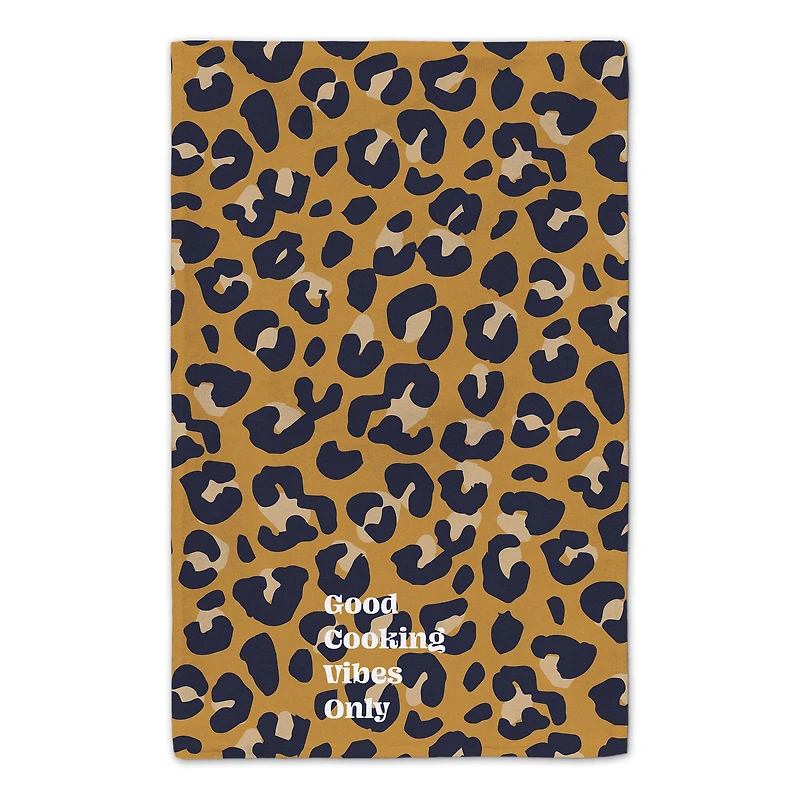 Good Cooking Vibes Only Leopard Tea Towel Set