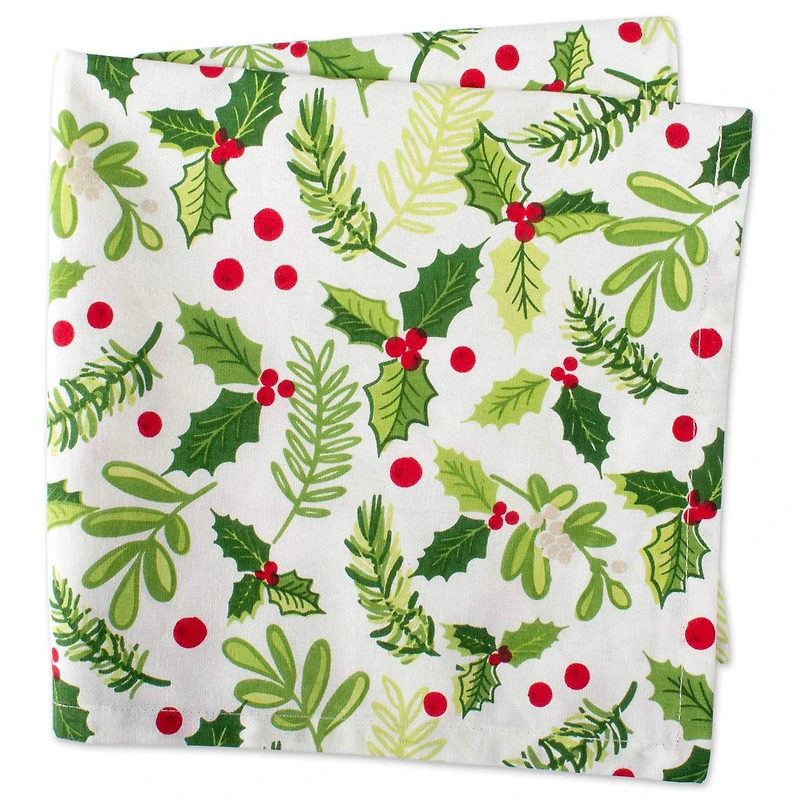 DII® Boughs Of Holly Print Napkin Set, 6ct.