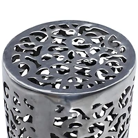 18" Silver Hollow Aluminum Contemporary Stool