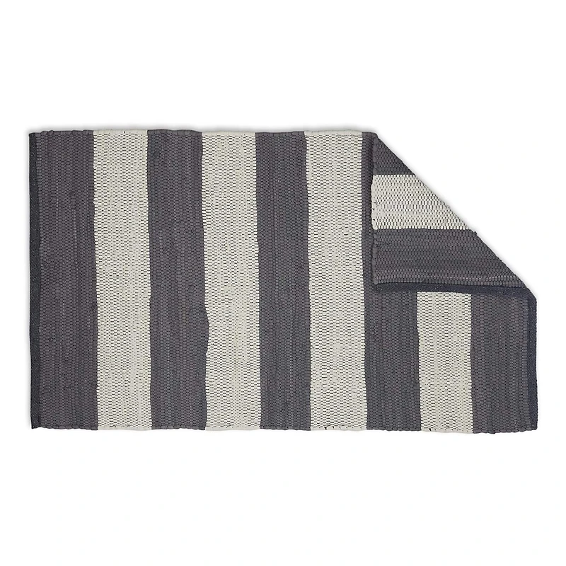 DII® Gray & White Stripe Rag Rug, 2ft. x 3ft.