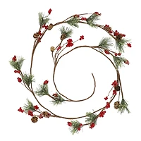 5ft. Snowy Red Berry & Pinecone Coiled Garland by Ashland®