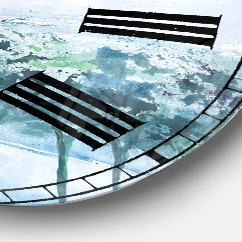 Designart 'Tree Across The Lake Traditional Wall Clock