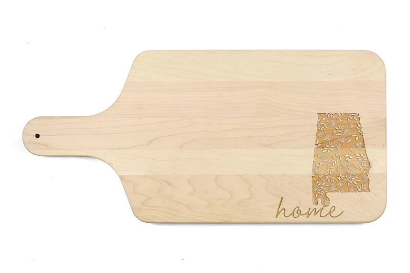 17" Floral Home State Maple Paddle Cutting Board