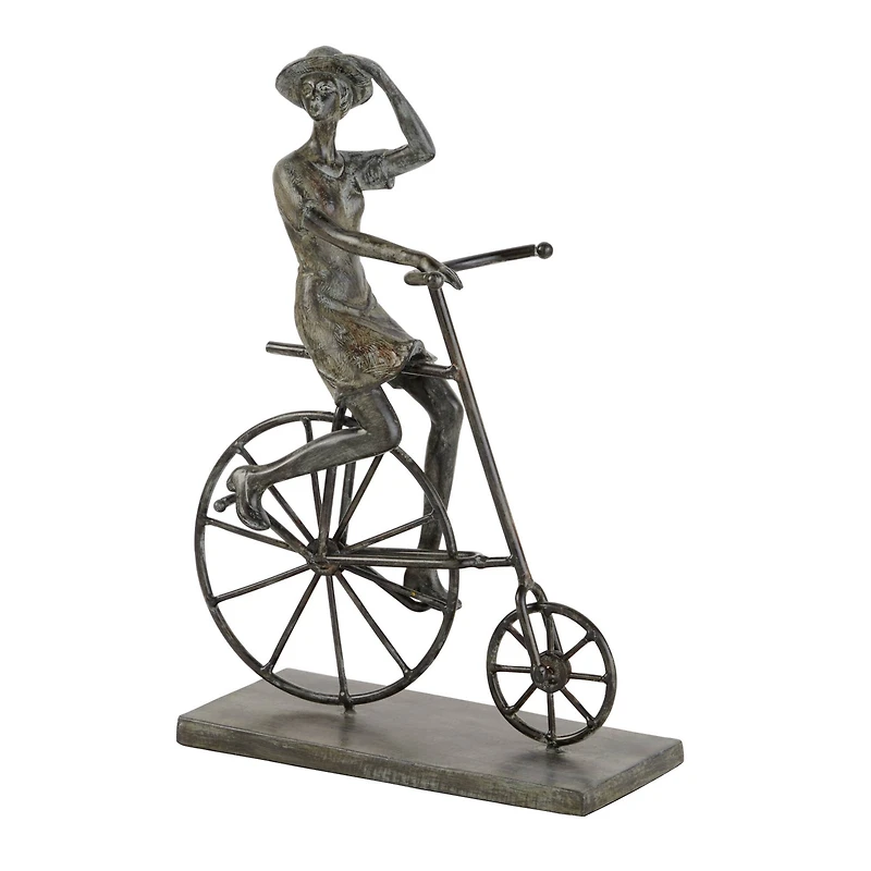 13" Bronze Polystone Traditional Bicycle Sculpture
