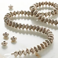 12 Pack:  Silver Plated Metal Rondelle Beads, 5mm by Bead Landing™