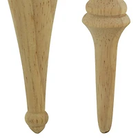 Set of 2 Natural Wood Finial Christmas Tree Ornaments 6.5"