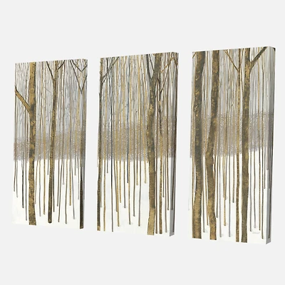 Designart - Forest in Winter Gold