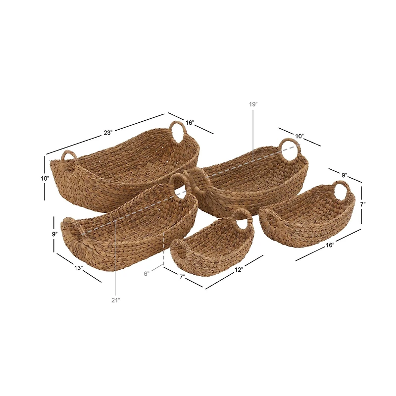 Brown Natural Seagrass Storage Basket Set