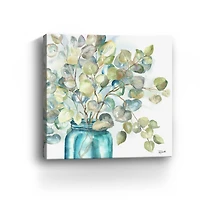 Eucalyptus In Mason Jar II Canvas Giclee