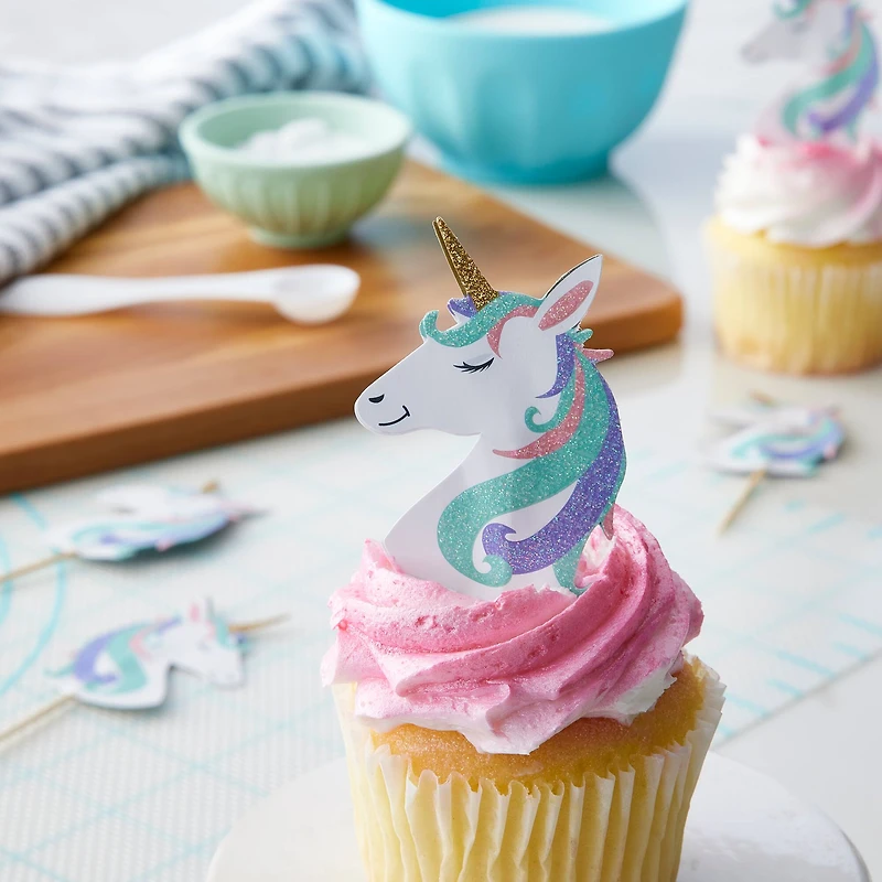 Glittery Unicorn Treat Toppers by Celebrate It®