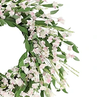 24" Artificial Pea Blossom Floral White Spring Wreath