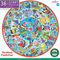 eeBoo Good Deeds 36 Piece Giant Round Jigsaw Puzzle