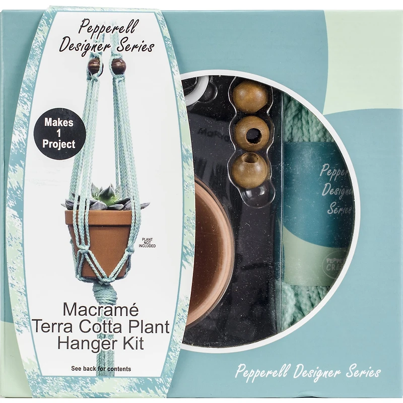Pepperell Designer Mint Macramé Plant Hanger Kit