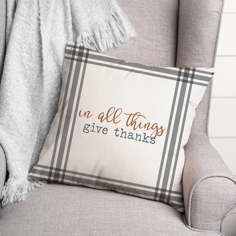 Give Thanks Fall Throw Pillow