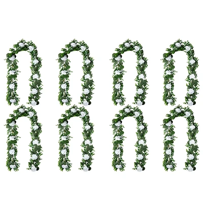 8 Pack: 6ft. White Rose Foliage Garland by Ashland®