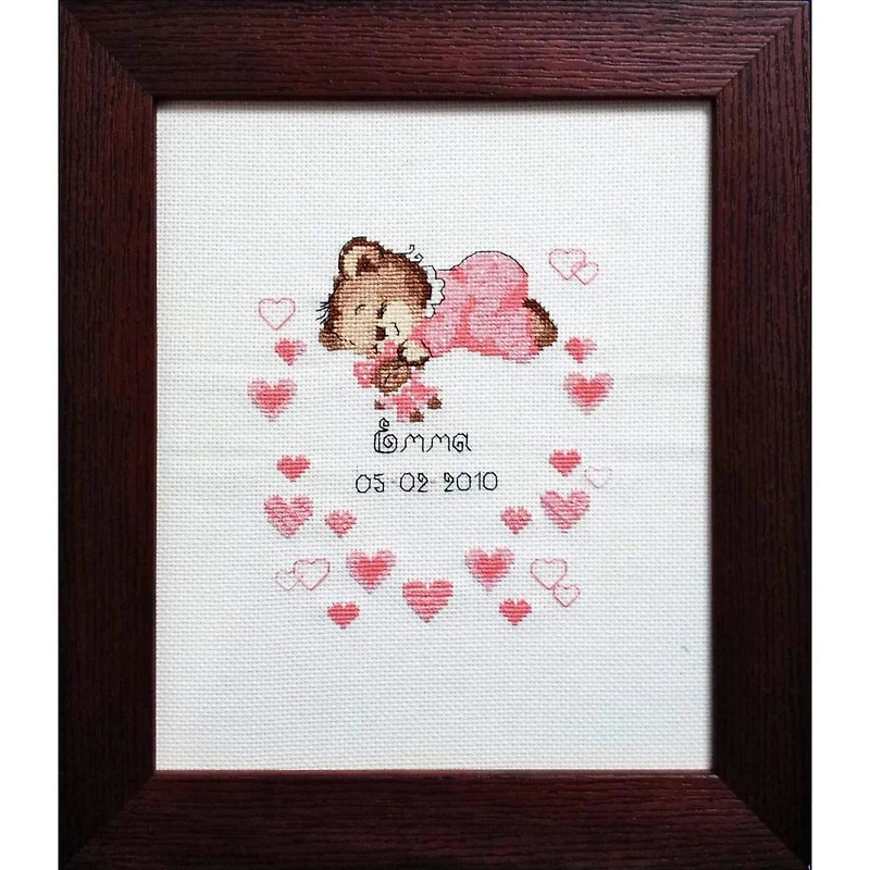 RIOLIS Girls Birth Announcement Counted Cross Stitch Kit R1123