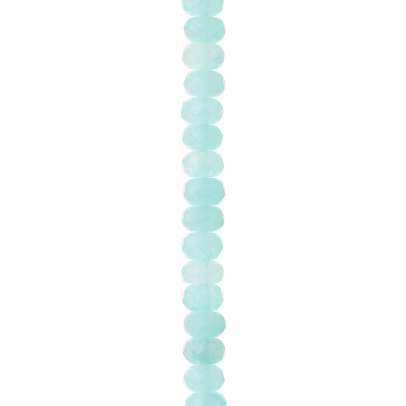 Aqua Dyed Quartz Faceted Rondelle Beads, 8mm by Bead Landing™