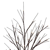 6ft. Pre-Lit Brown Twig Christmas Tree, Warm White LED Lights