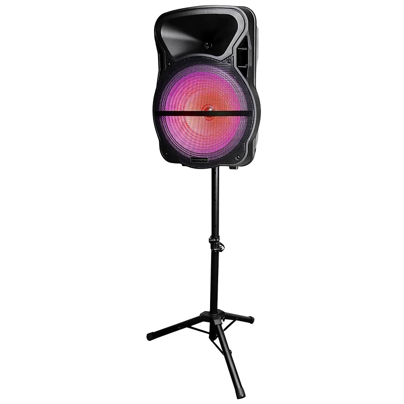 Trexonic Combination 15" Bluetooth Portable Speaker and Tripod Stand With Reactive Lights