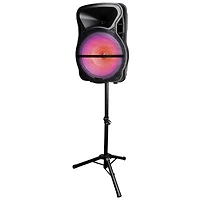 Trexonic Combination 15" Bluetooth Portable Speaker and Tripod Stand With Reactive Lights