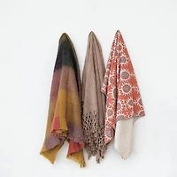 Hello Honey® 60" Orange Patterned Cotton Voile Throw