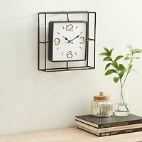 Black Contemporary Metal Wall Clock, 12" x 12"