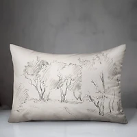 Tree Pencil Drawing Throw Pillow