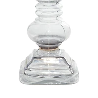 17" Black Glass Traditional Candle Holder