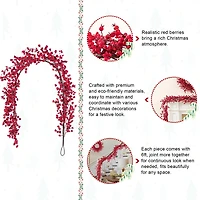 Glitzhome® 6ft Christmas Red Berries Garland