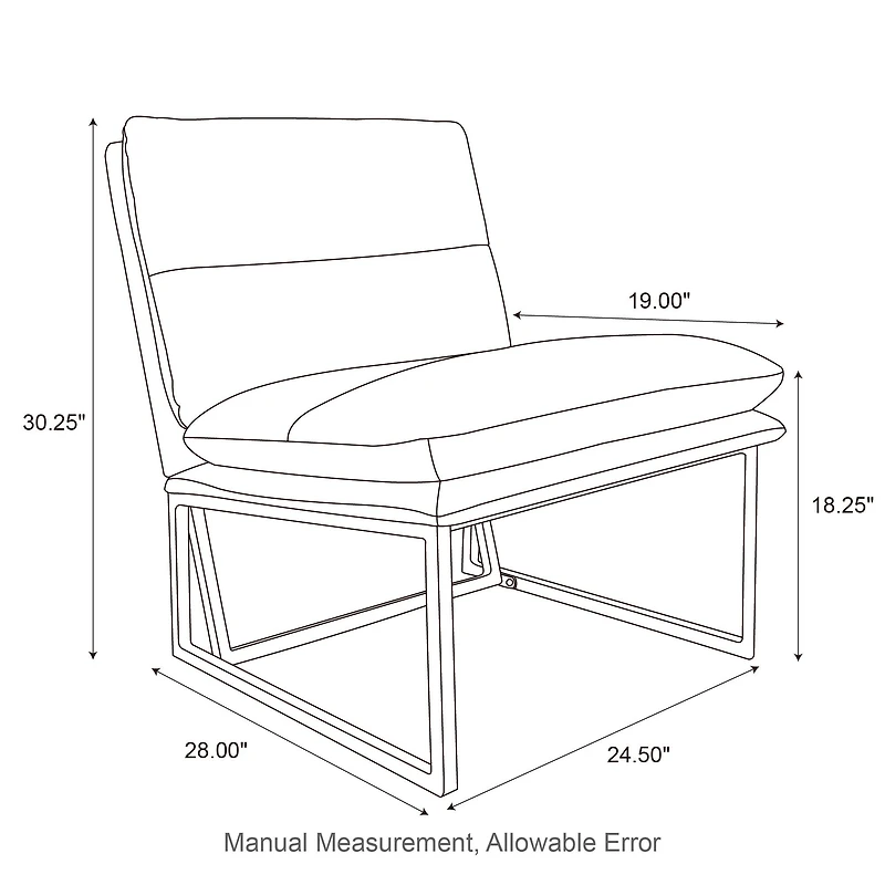 Glitzhome® Modern Thick Leatherette Accent Chair