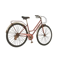 Red Rustic Metal Bicycle Wall Accent