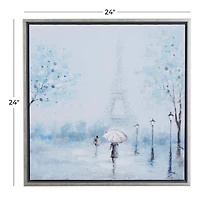 Blue Polystone Transitional Framed Wall Art, 24" x 24"