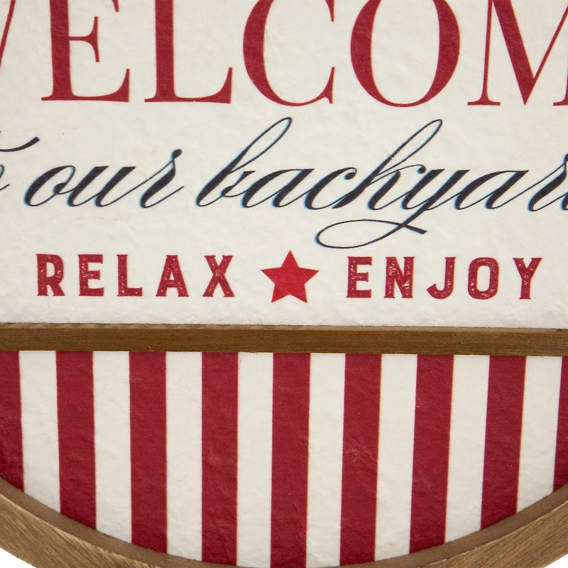 11.75" Welcome to Our Backyard Americana Framed Wall Sign