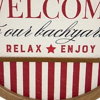 11.75" Welcome to Our Backyard Americana Framed Wall Sign