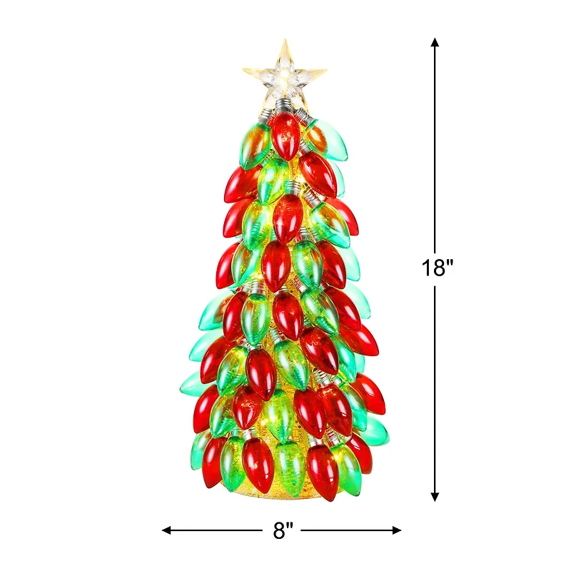 Mr. Christmas 18" Red & Green Retro C9 Bulb Tree