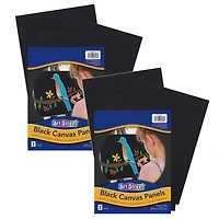 Art Street Prang 2 Pack 9" x 12" Black Canvas Panels