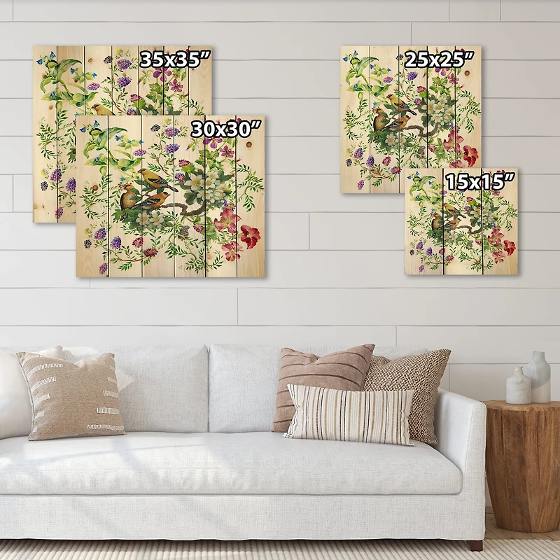 Designart - Tropical Birds With On Blooming Tree