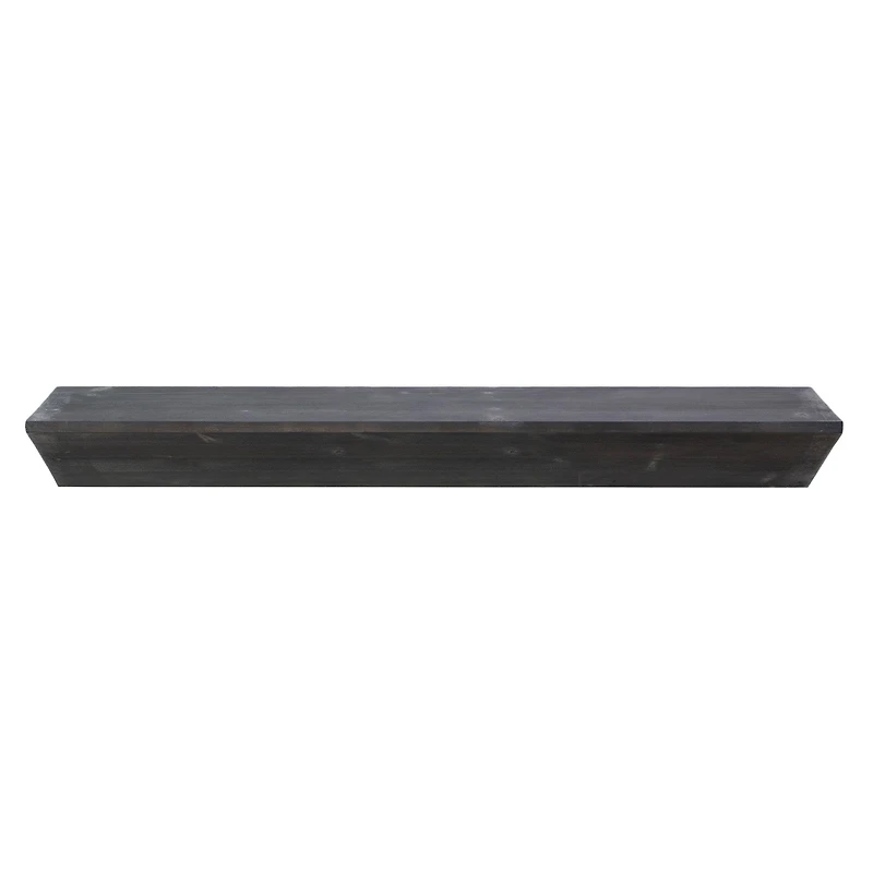 Black Wedge Wood Floating Wall Shelf