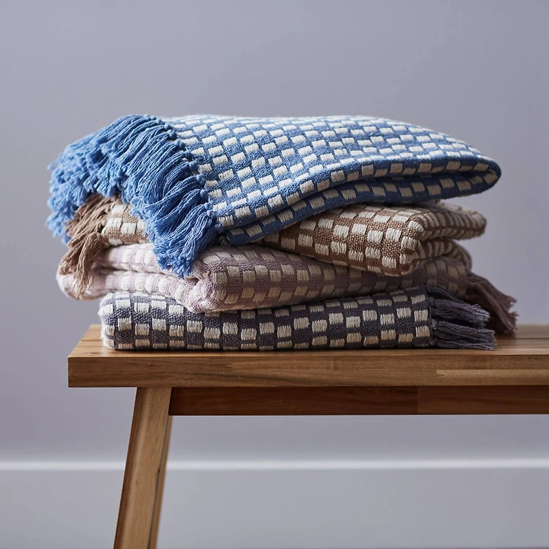 DII® Gray Urban Check Throw