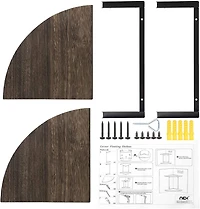 Rustic Brown 2-Tier Floating Corner Shelf