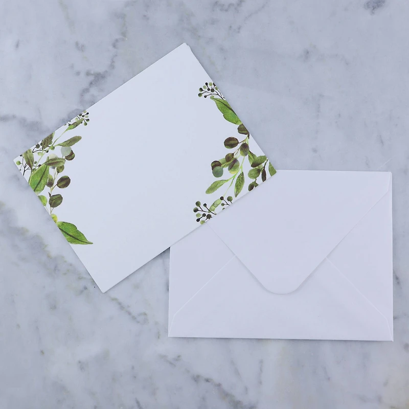Greenery Flat Cards & Envelopes by Recollections™, 4.25" x 5.5"
